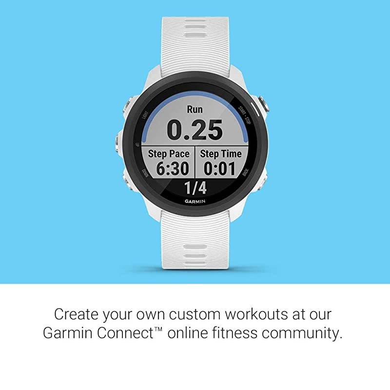 Forerunner 245 Music, GPS Running Smartwatch with Music and Advanced Dynamics, White