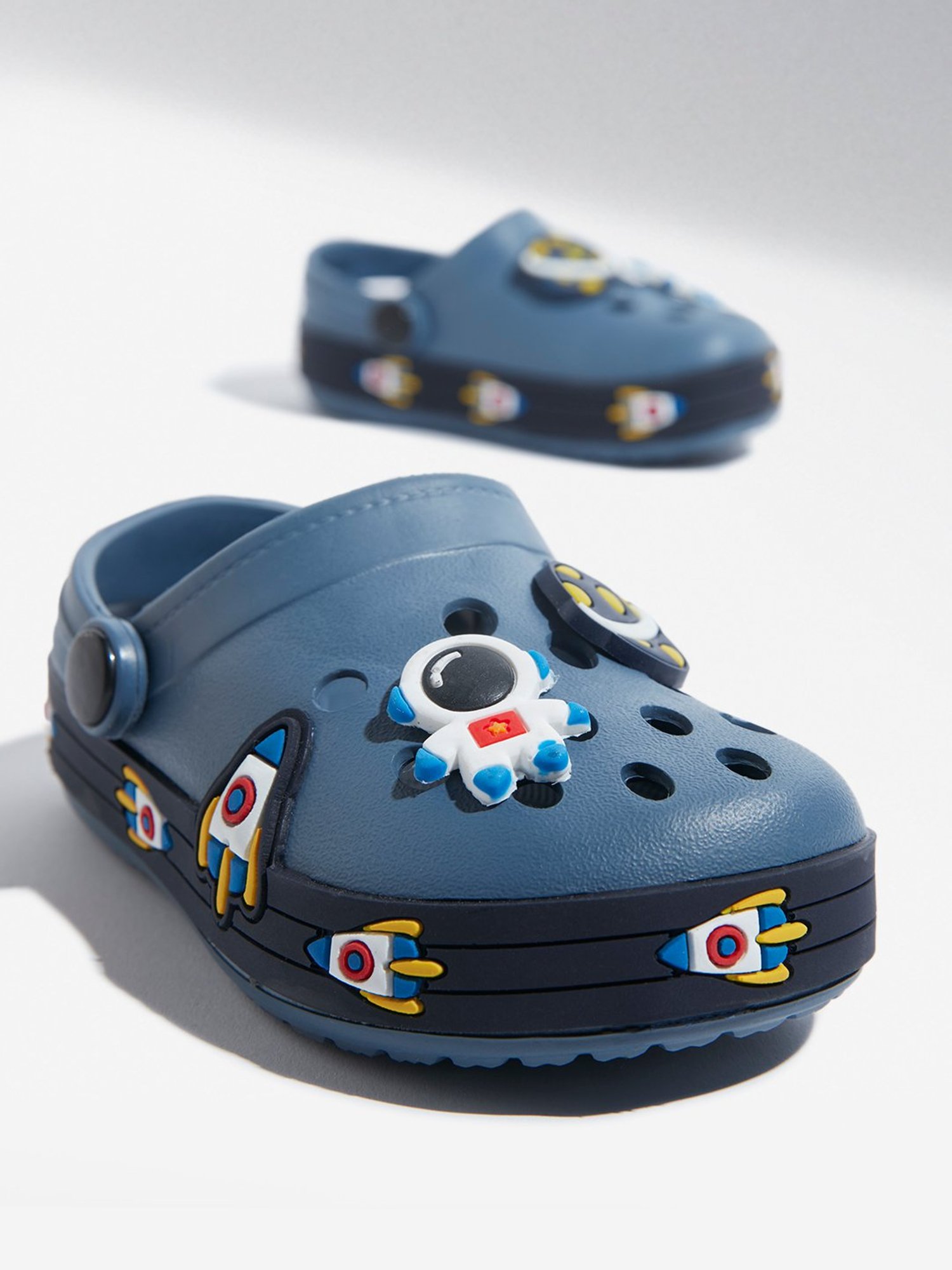 Yellow by Westside Dark Blue Space-Themed Applique Clogs