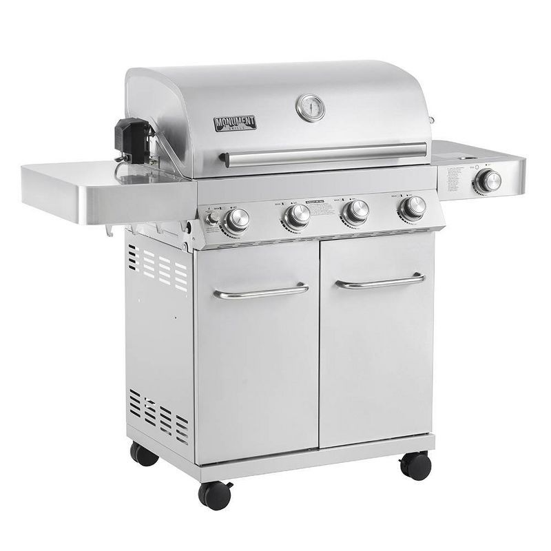 4-Burner Propane Stainless Steel Gas Grill with Rotisserie Kit Model 17842 - Monument Grills