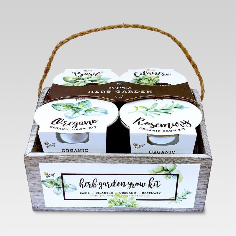 4 Organic Herb Garden Grow Kit - Buzzy Seeds