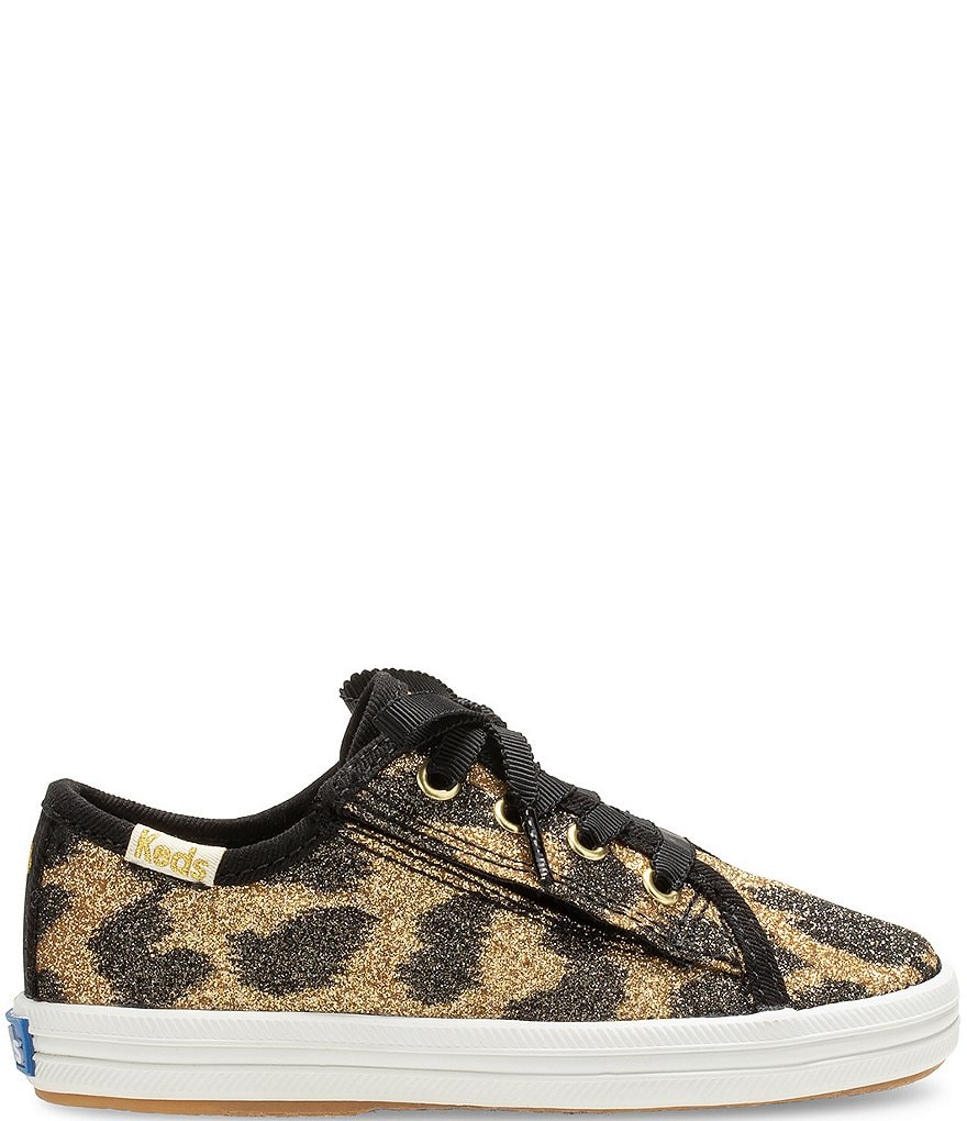 Keds for kate spade new york Girls' Kickstart Jr Leopard Print Glitter Sneakers (Toddler)