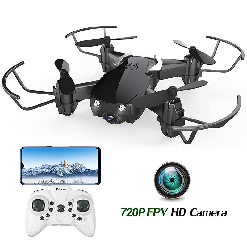 Mini Drone with 720P Camera for Kids and Adults,  E61HW WiFi FPV Quadcopter with 720P HD Camera Selfie Pocket Nano Drone for Beginner - Auto Hover Mode, One Key Take Off/Landing, APP Control
