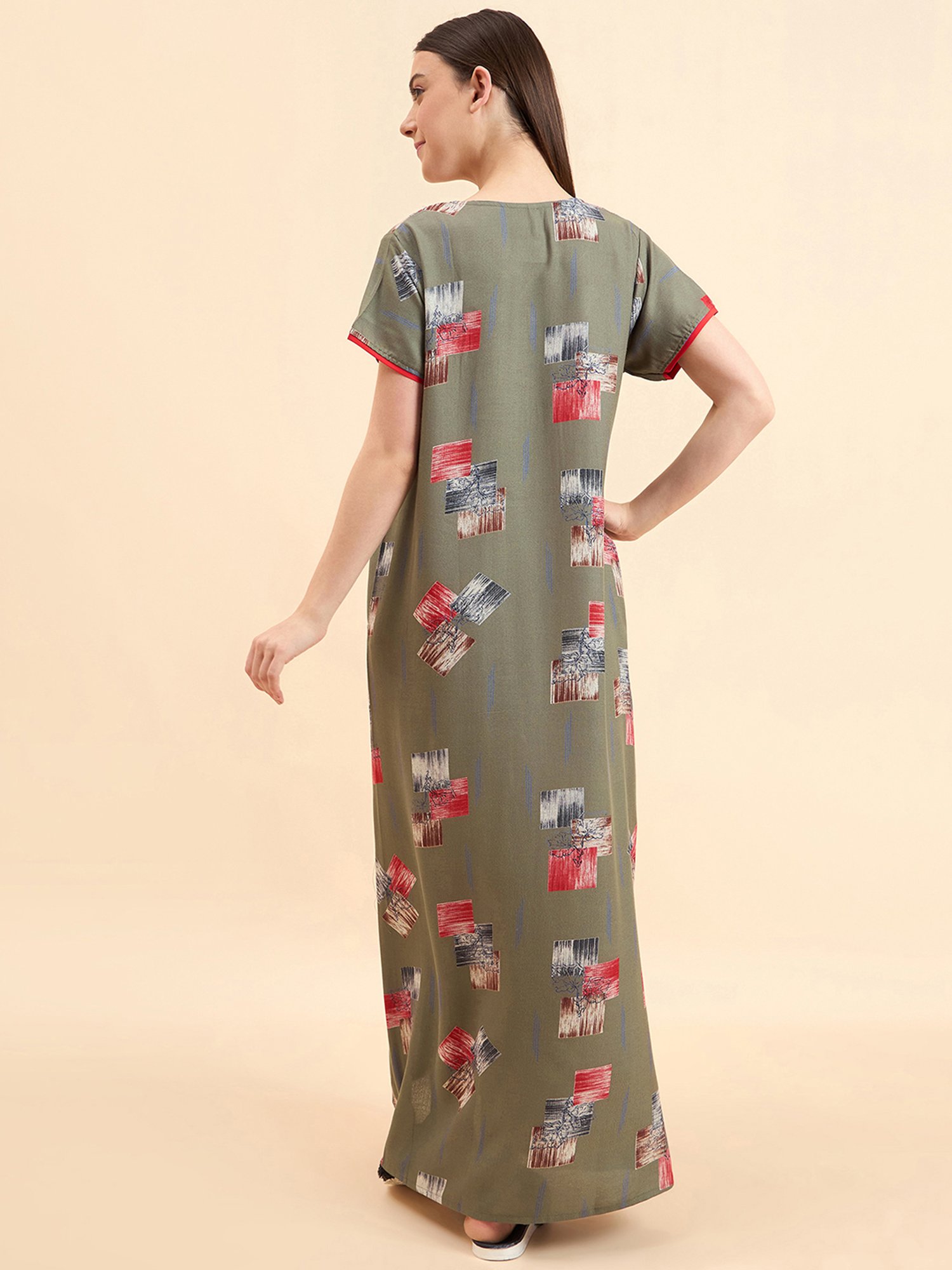 Sweet Dreams Green Cotton Printed Nighty