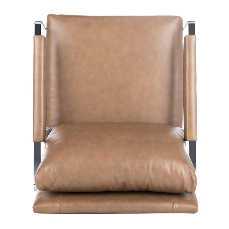 Esposito Metal Accent Chair Dark Brown/Silver - Safavieh