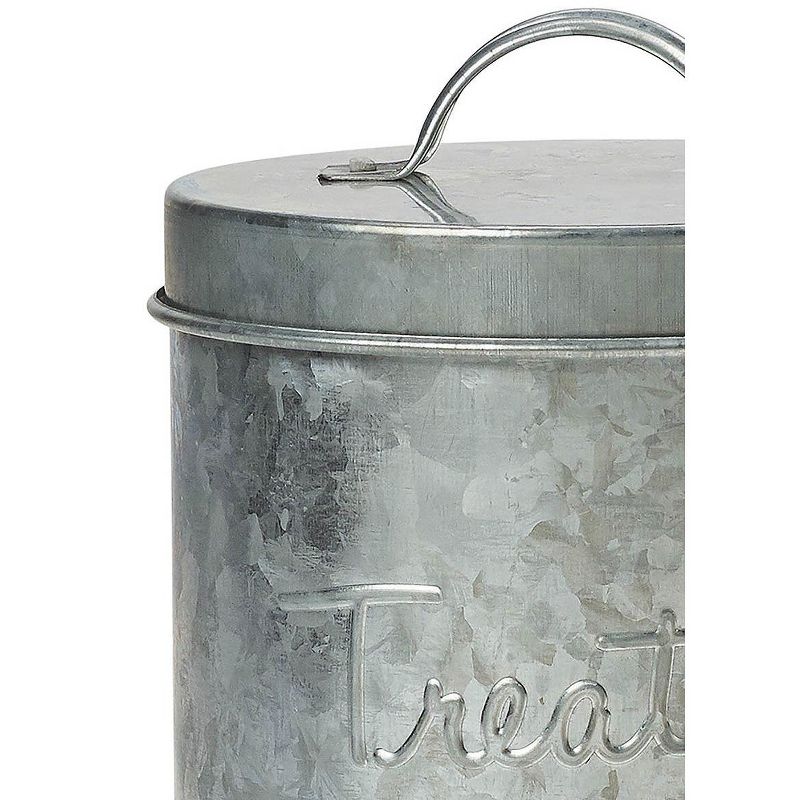 Amici Pet Retro Treats Metal Food Canister, Galvanized, 72oz