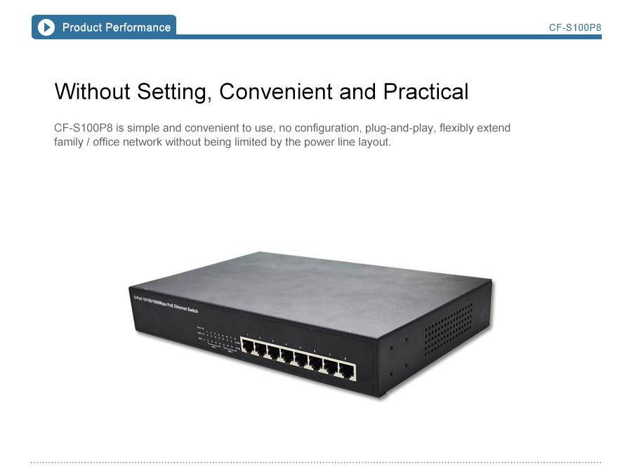 POE 8*10/100Mbps /in 48V ports camera AP fast Ethernet Switch IP support /bridge RJ45 with 8 wall real / ceiling