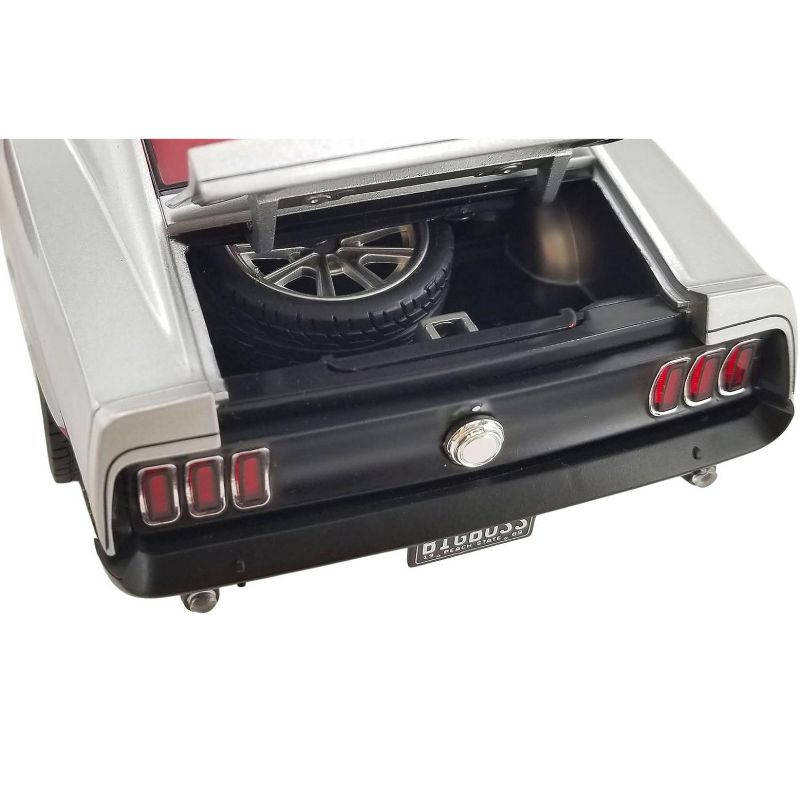 1969 Ford Mustang Boss 302 Street Fighter Redline Silver w/Red Interior & Red Stripe Ltd Ed 912 pcs 1/18 Diecast Model Car ACME