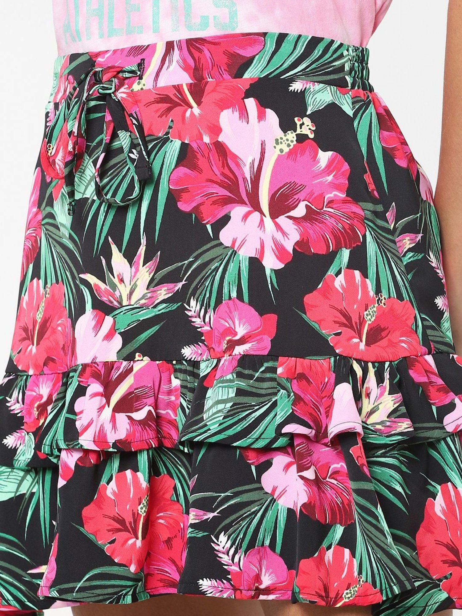 Only Multicolored Floral Print Skirt