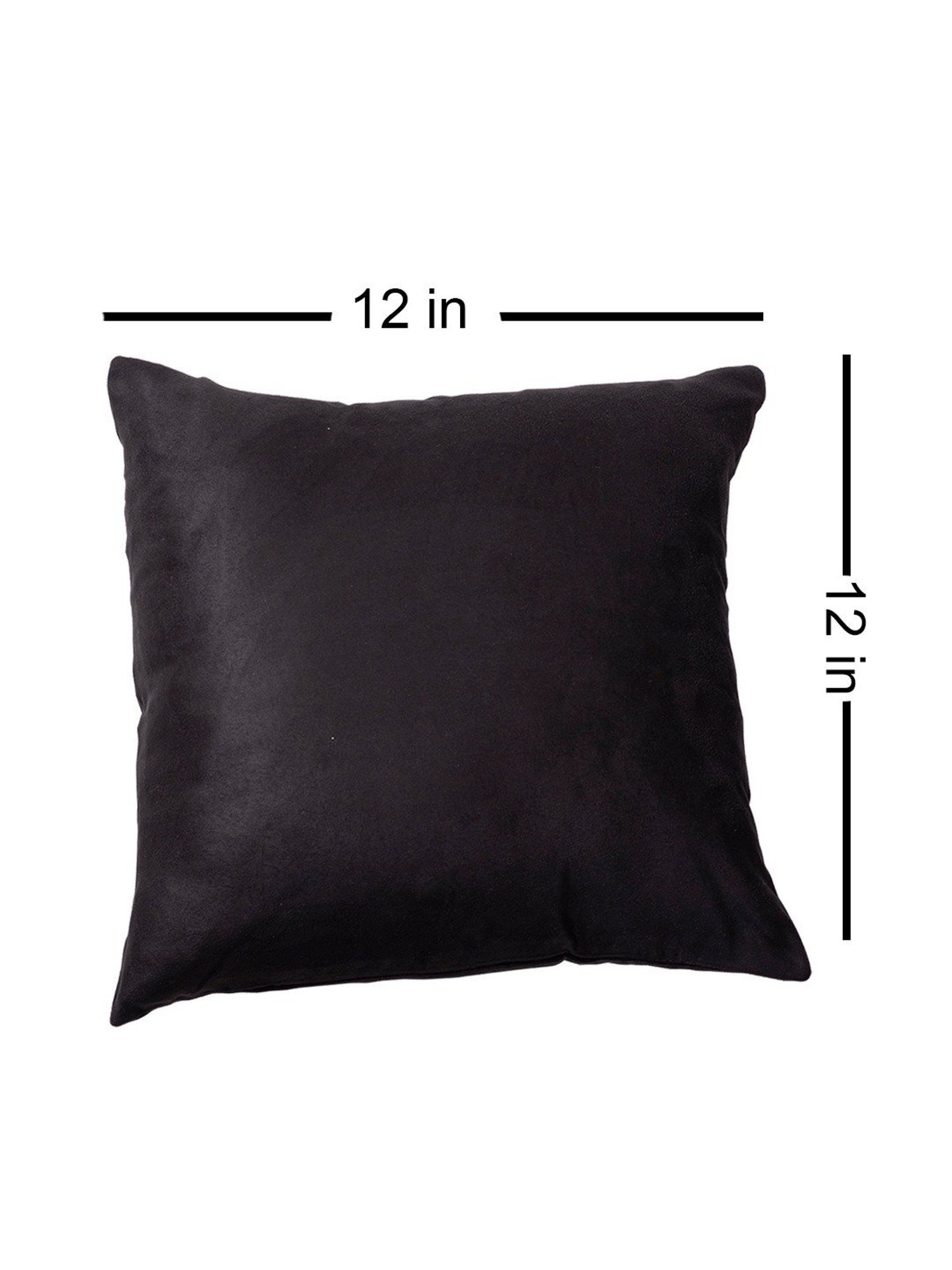 Nestroots Solid Black Polyester Cushion Cover