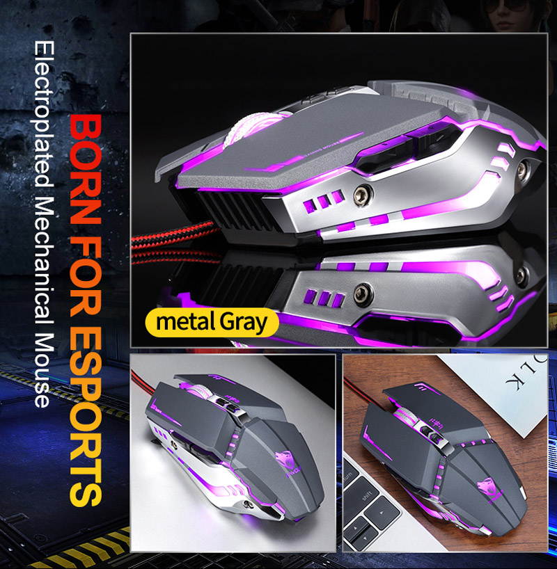 Professional Gaming Mouse 3200DPI LED Optical USB Wired Computer Mice Gamer Mause Cable Game Ergonomic Mouse for Laptop PC