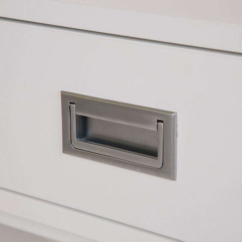 Wooden Xleg End Table with Drawer White - Glitzhome