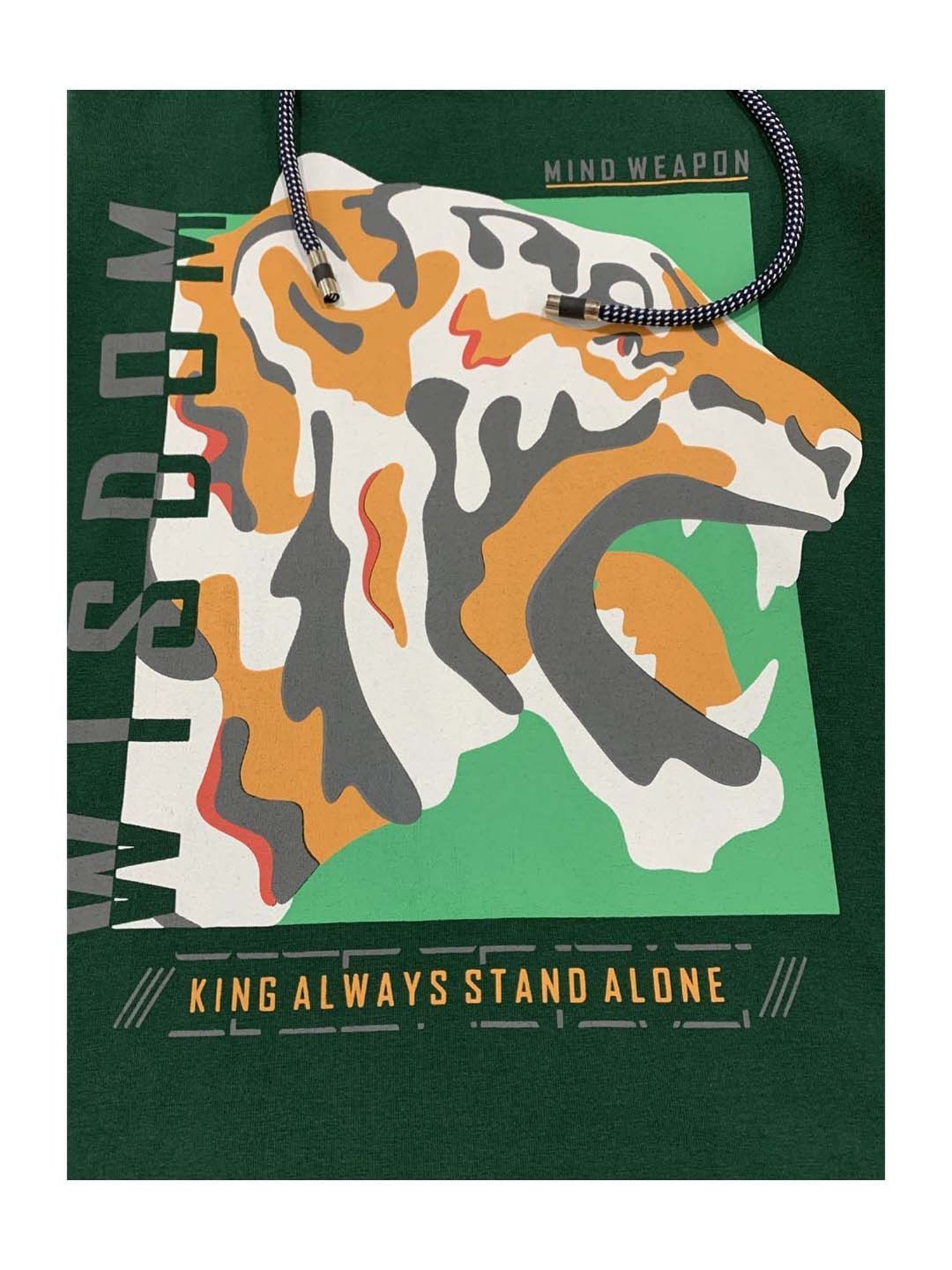 Cavio Kids Green Printed T-Shirt