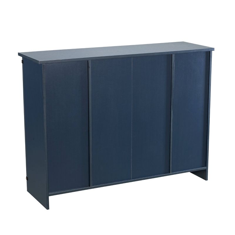 47" Barn Door Storage Accent Cabinet Navy - Home Essentials