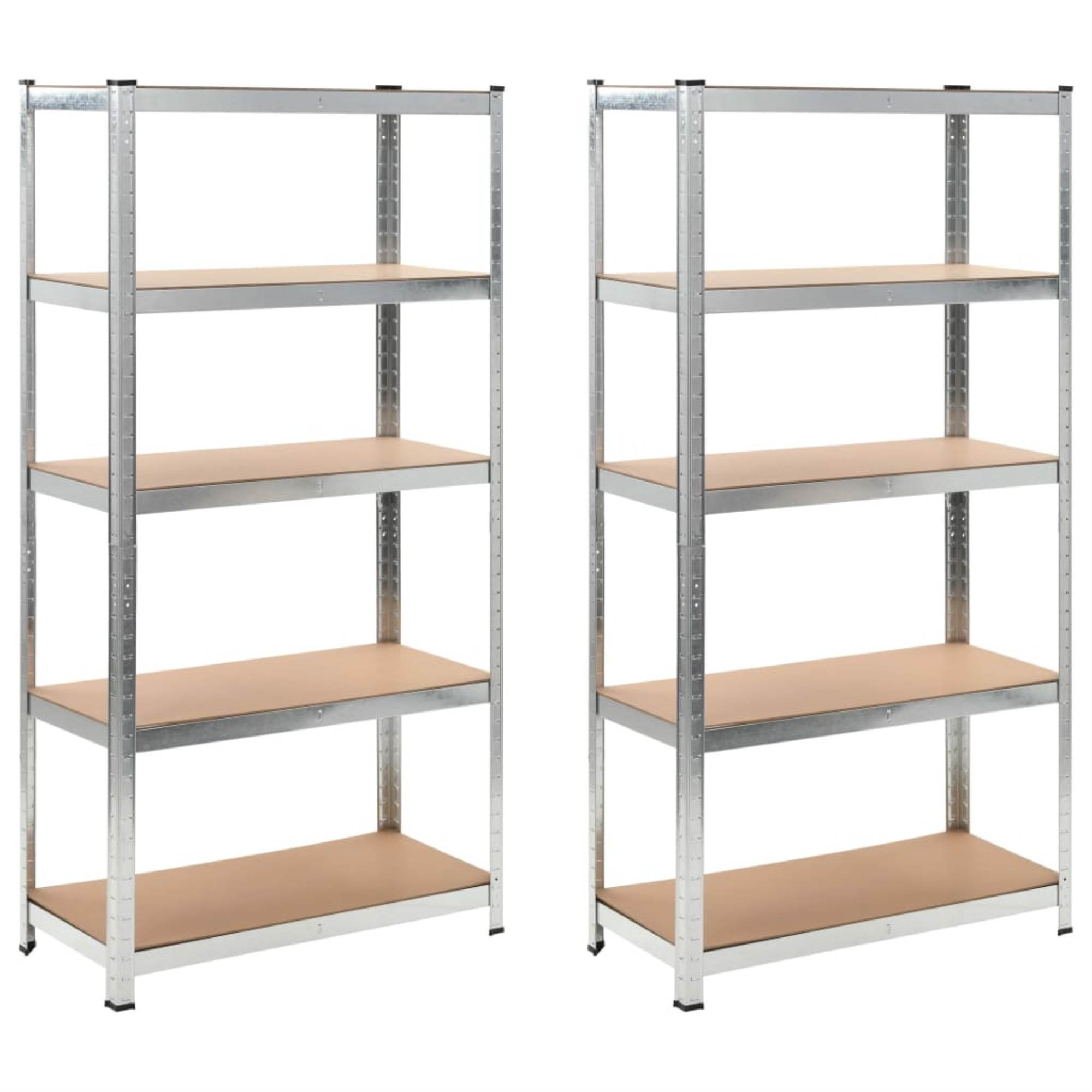 vidaXL 2x Storage Shelves 70.9" MDF Warehouse Collect Unit Rack Organizer