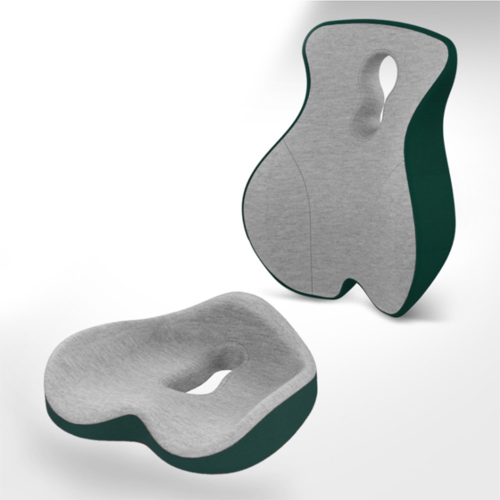 Memory Foam Lumbar Support Back Cushion Seat Waist Pillow for Lower Back Pain Relief Pillow for Computer Office Chair Car Seat Recliner Navy