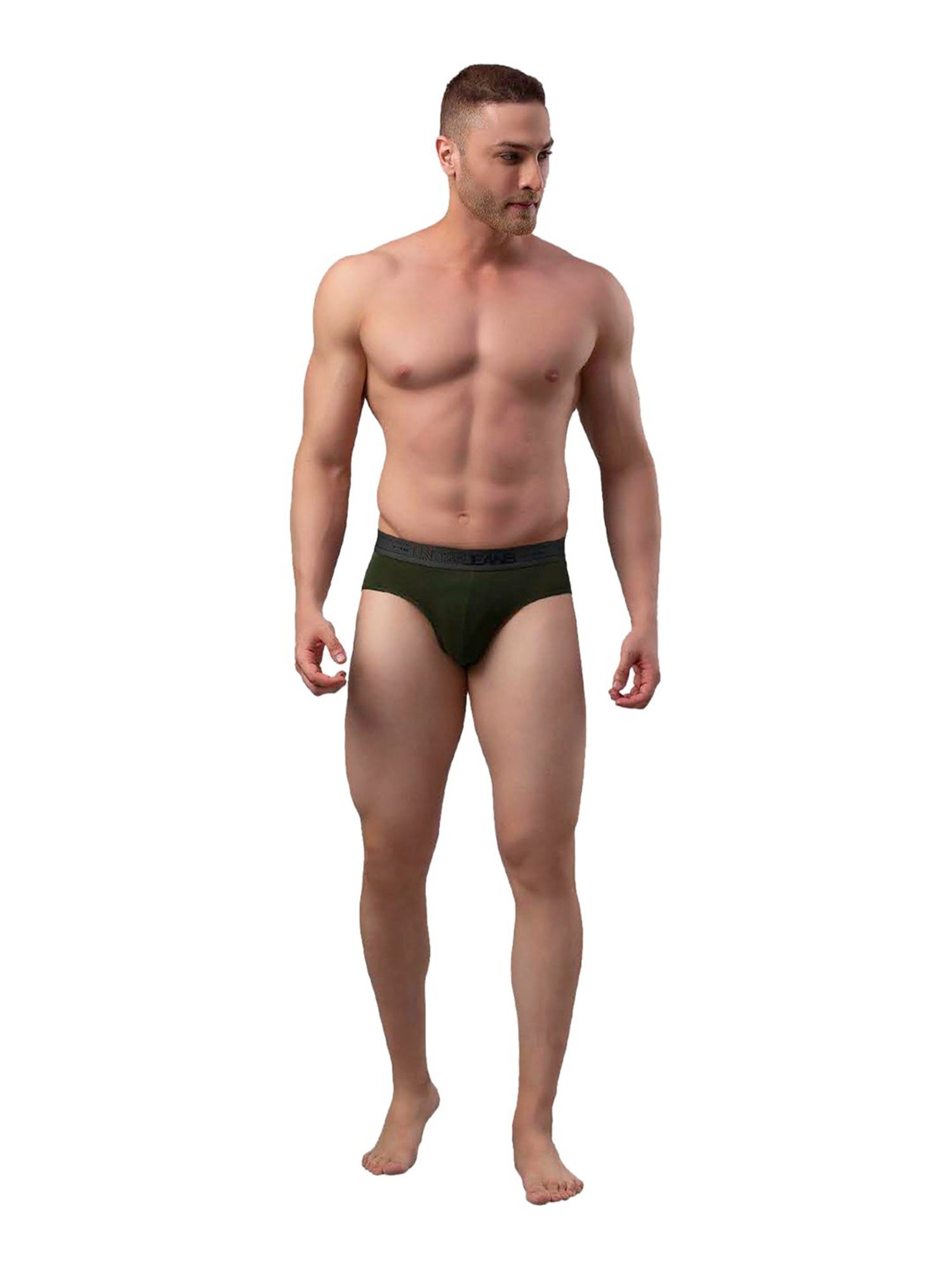 UnderJeans by Spykar Olive Briefs - Pack of 2