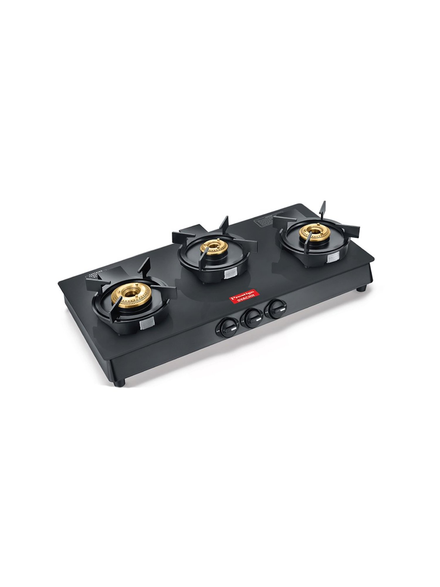Pigeon Blackline Smart Black Glass Manual Gas Stove (2 Burners)