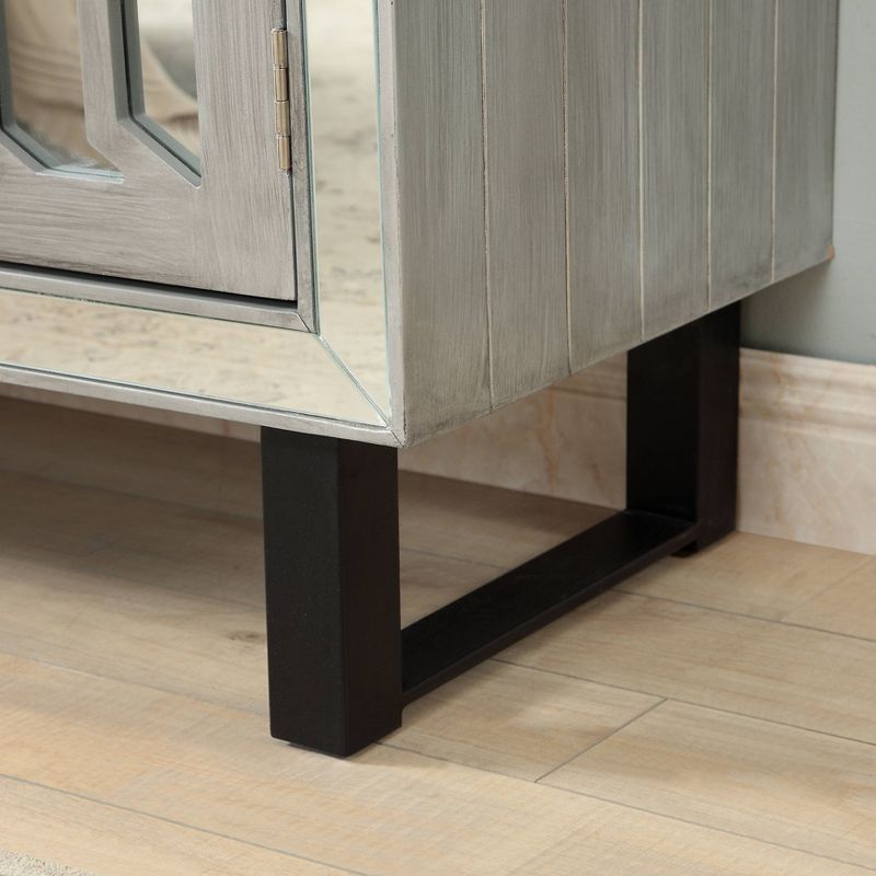 Eloise 4 Door Media Credenza TV Stand for TVs up to 74" Pewter - Treasure Trove Accents