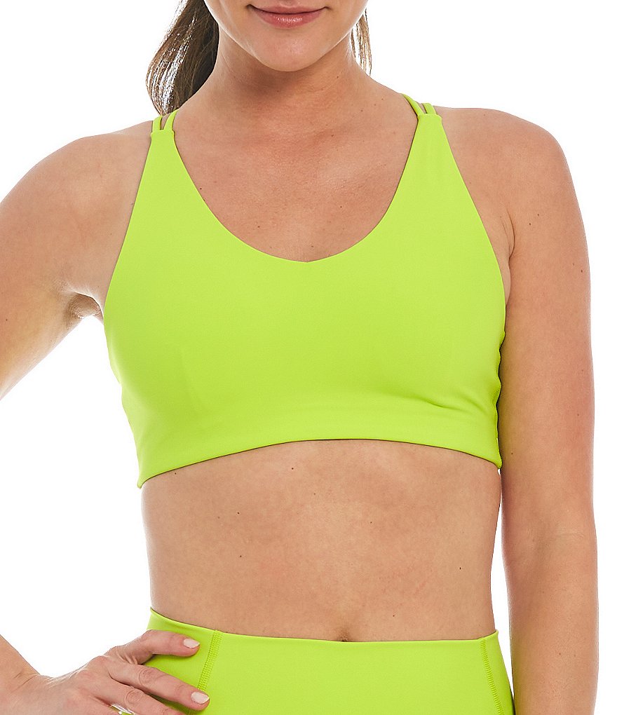 Kinesis Strappy Back V-Neck Interlock Knit Bra