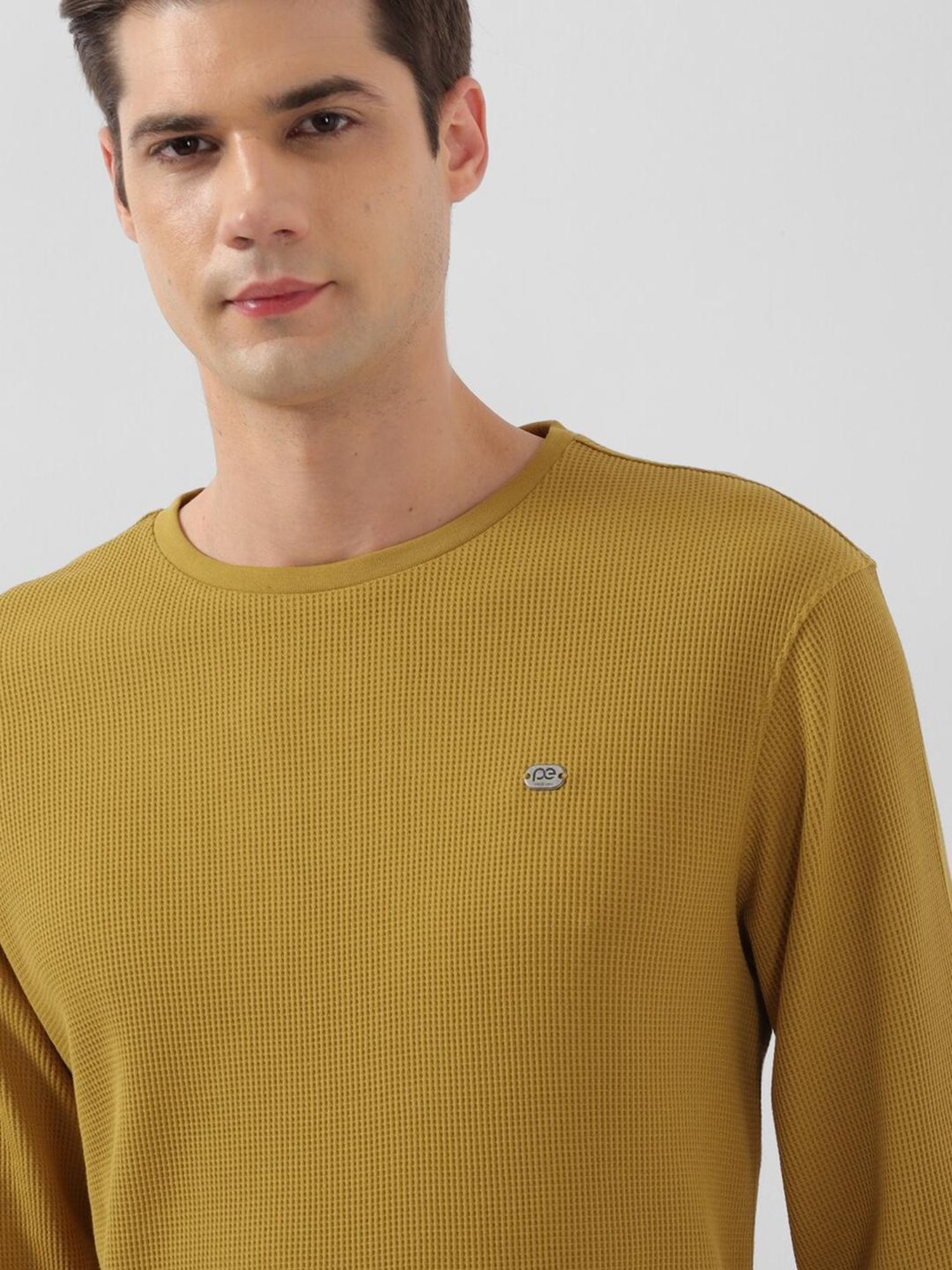 Peter England Yellow Regular Fit T-Shirt