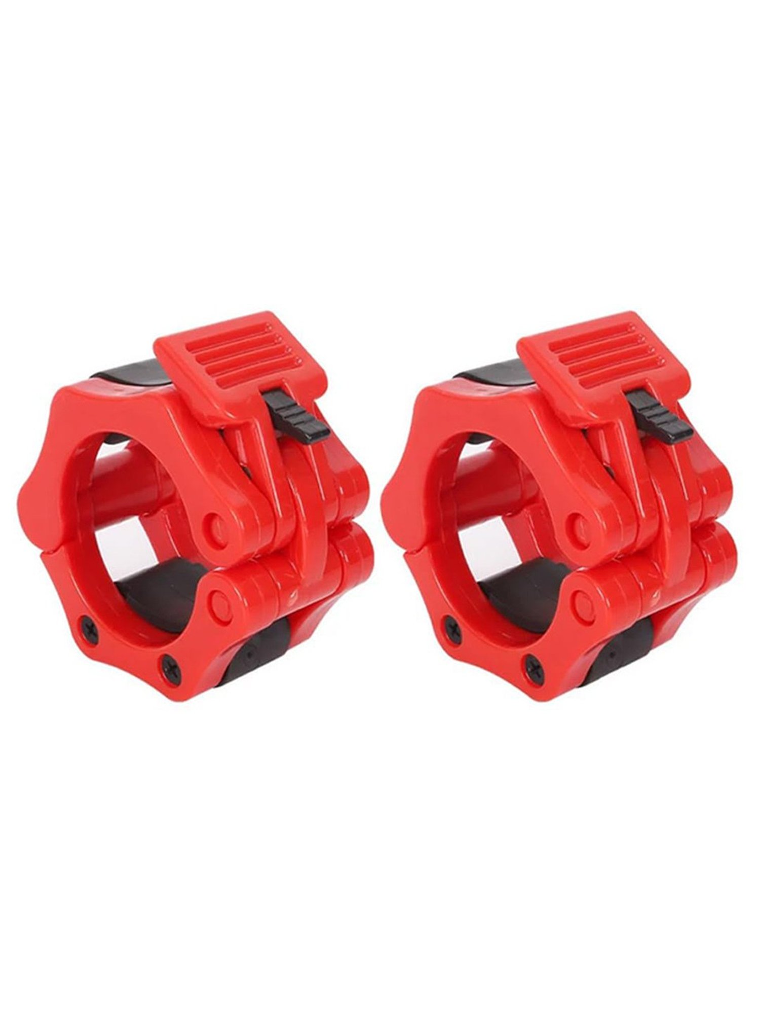 Protoner Fitness Olympic Rod Lock Barbell Clamp Collar Quick Release (Red)