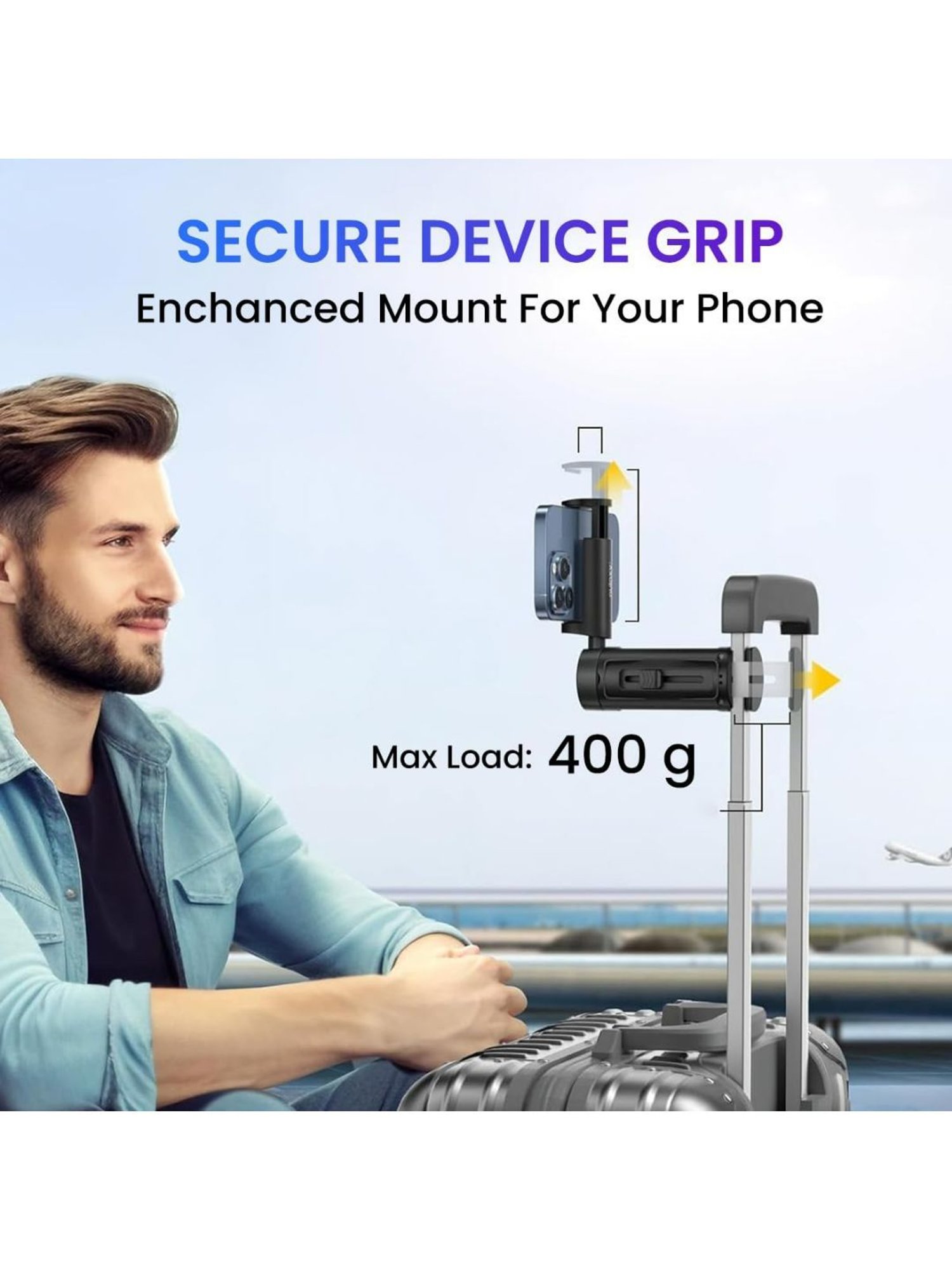 Portronics Mobot Clip 360&iquest; Deg Mobile Phone Holder with Adjustable Viewing Angles (Black)