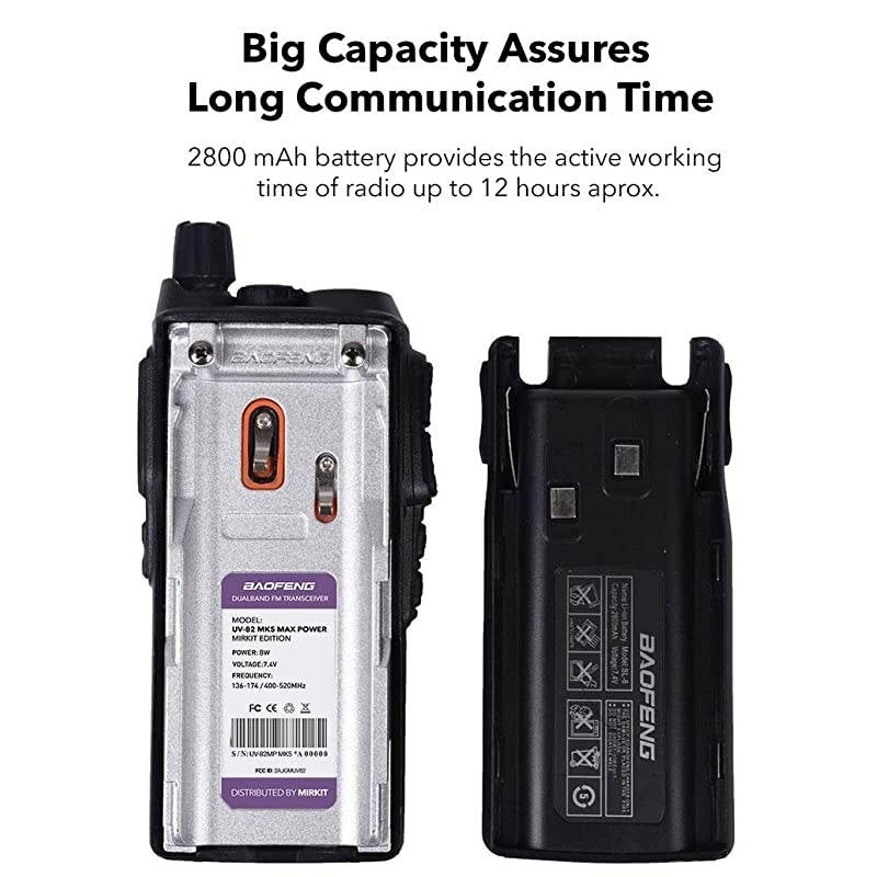 Pack 2Pc  Radio BAOFENG UV-82 Handheld MK5 8 Watt Max Power with Programming Cable