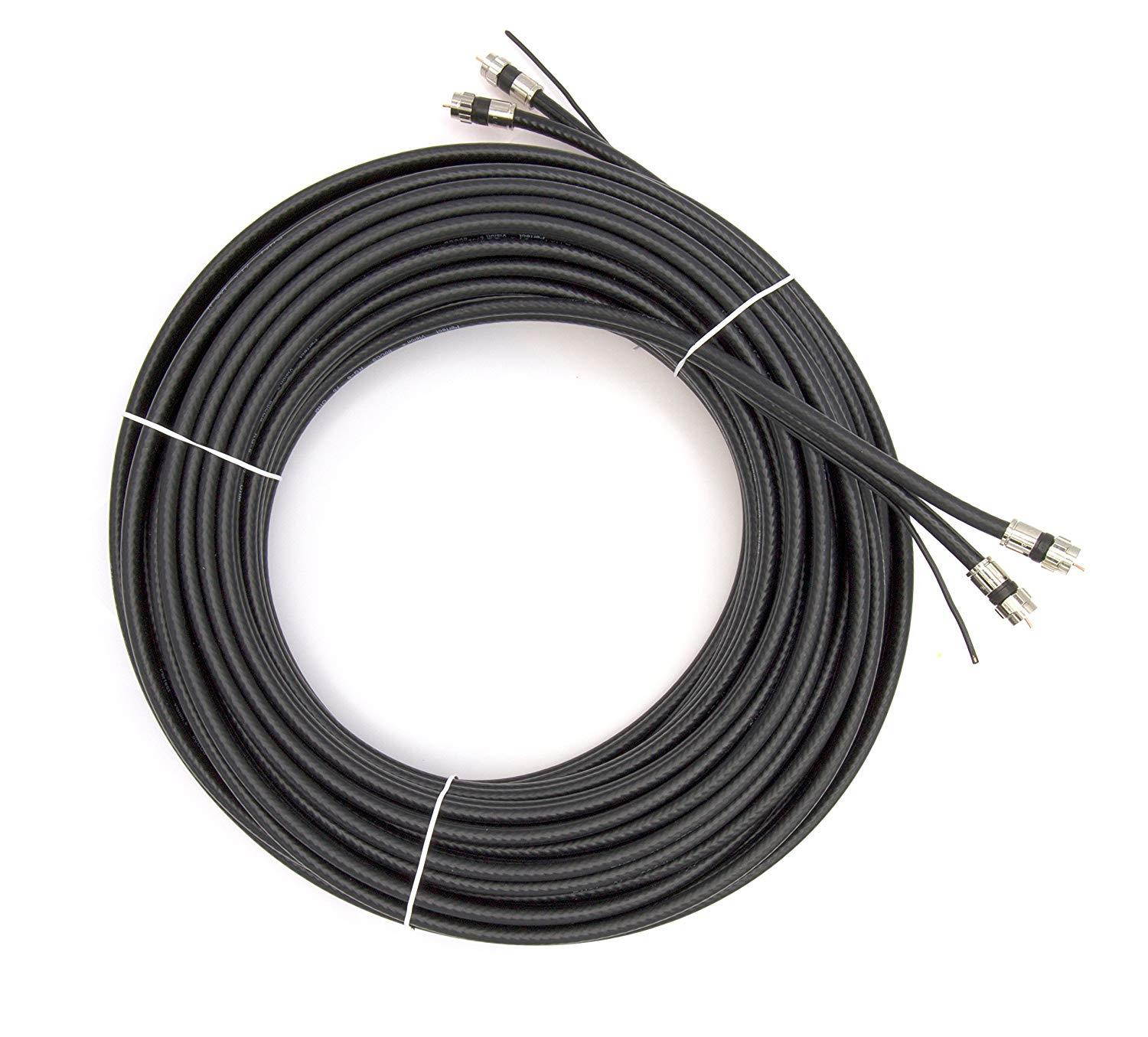 BJC RG-6 Coaxial Cable, 50 Foot, Black; Broadcast Quality Coax, Assembled in ...
