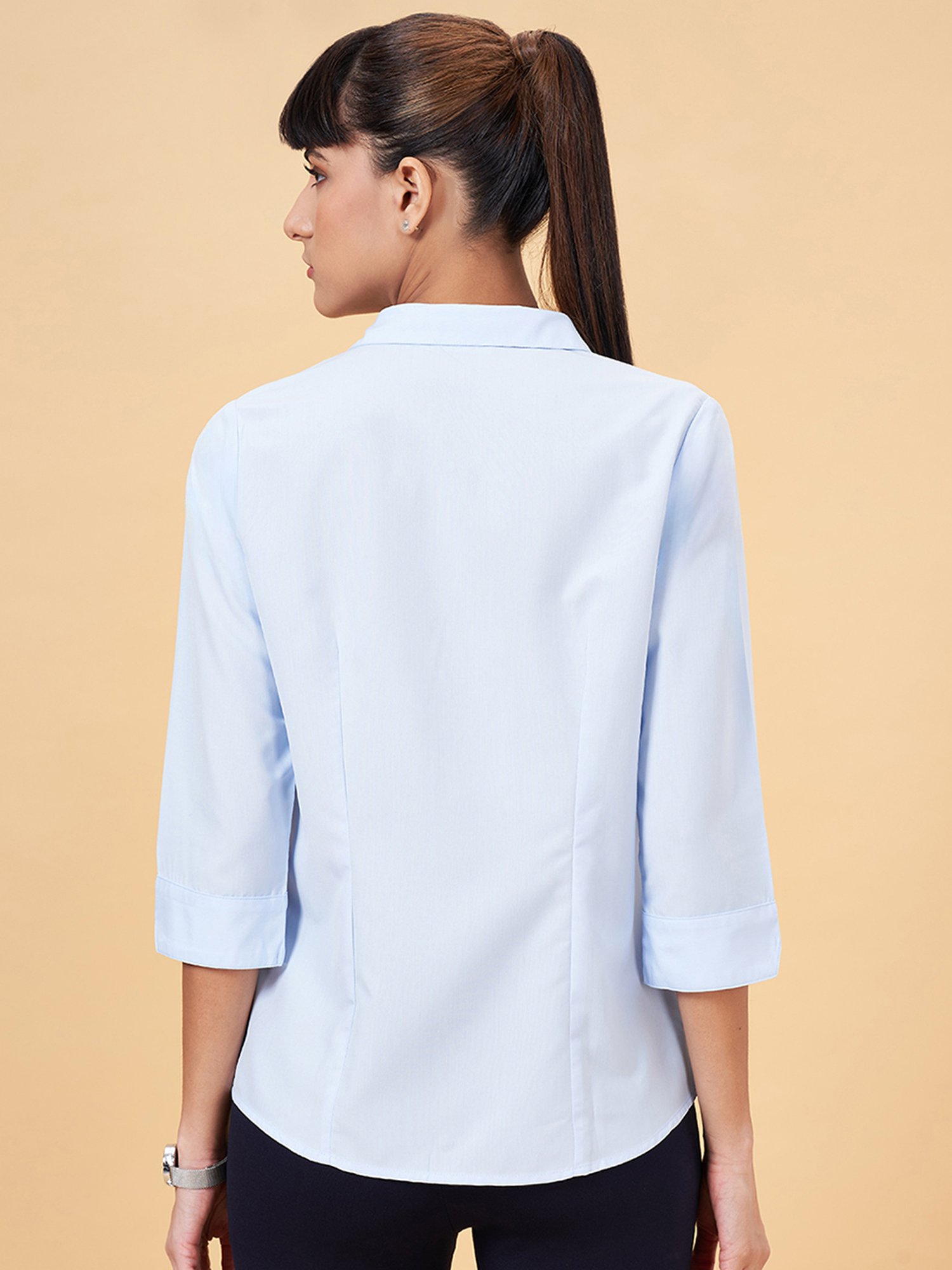 Annabelle by Pantaloons Blue Regular Fit Formal Shirt