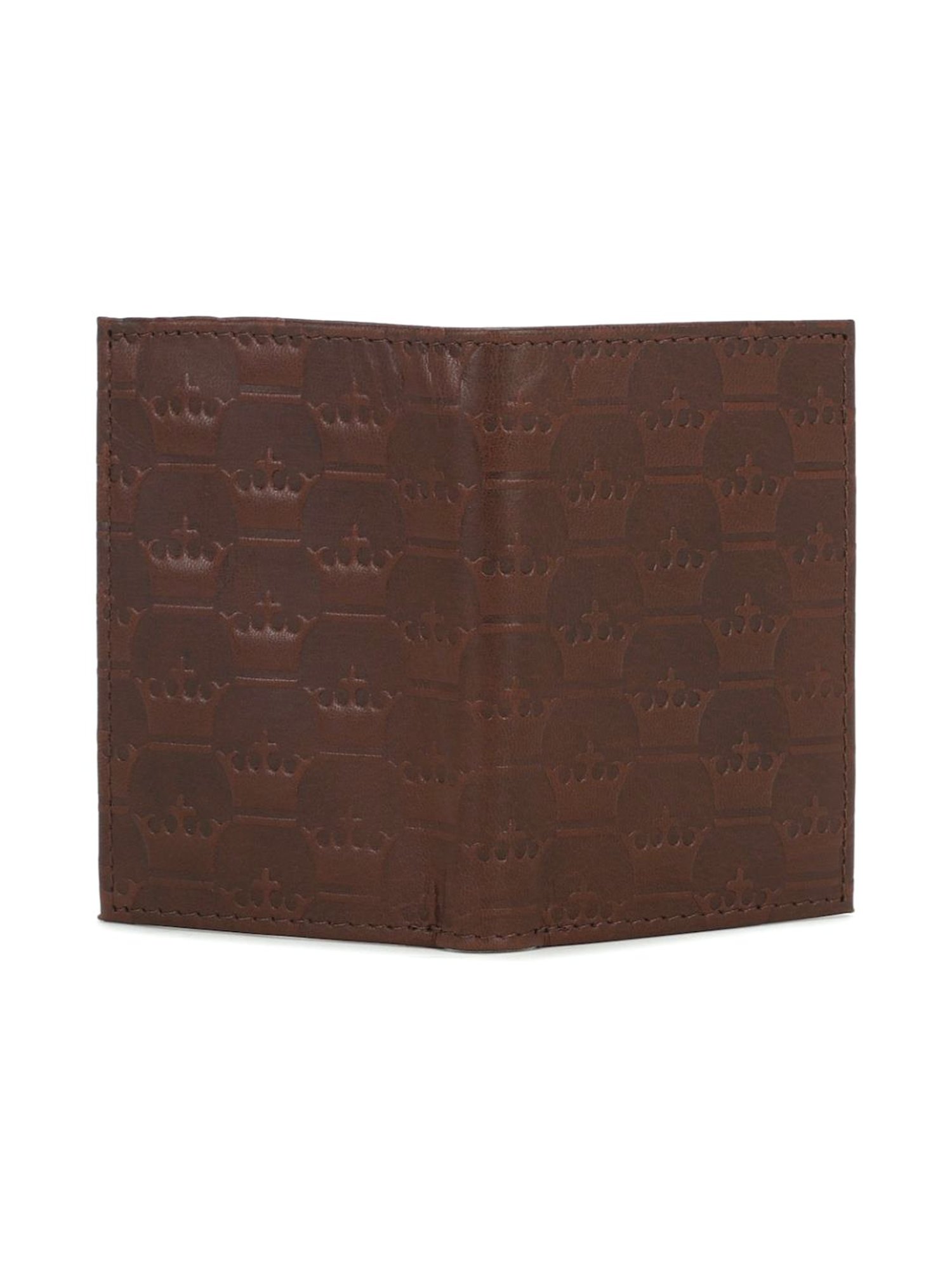 Louis Philippe Brown Textured Leather Bi-Fold Wallet for Men