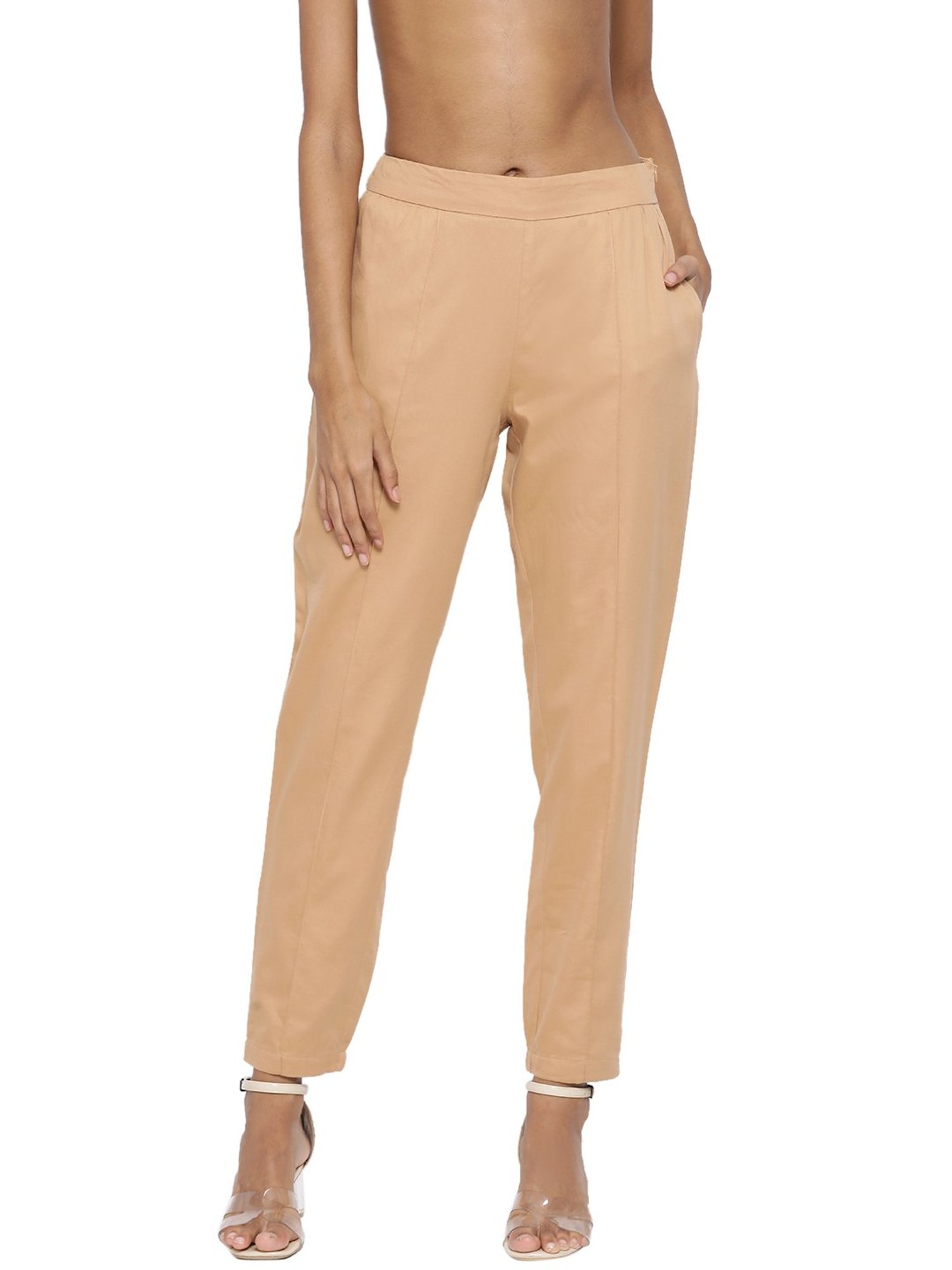 Rooted Beige Cotton Trousers