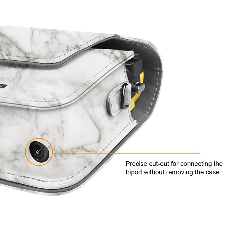 Protective Case for Fujifilm Instax Mini 70 - Premium Vegan Leather Bag Cover for Fujifilm Instax Mini 70 Instant Film Camera with Removable Adjustable Strap, Vintage Black