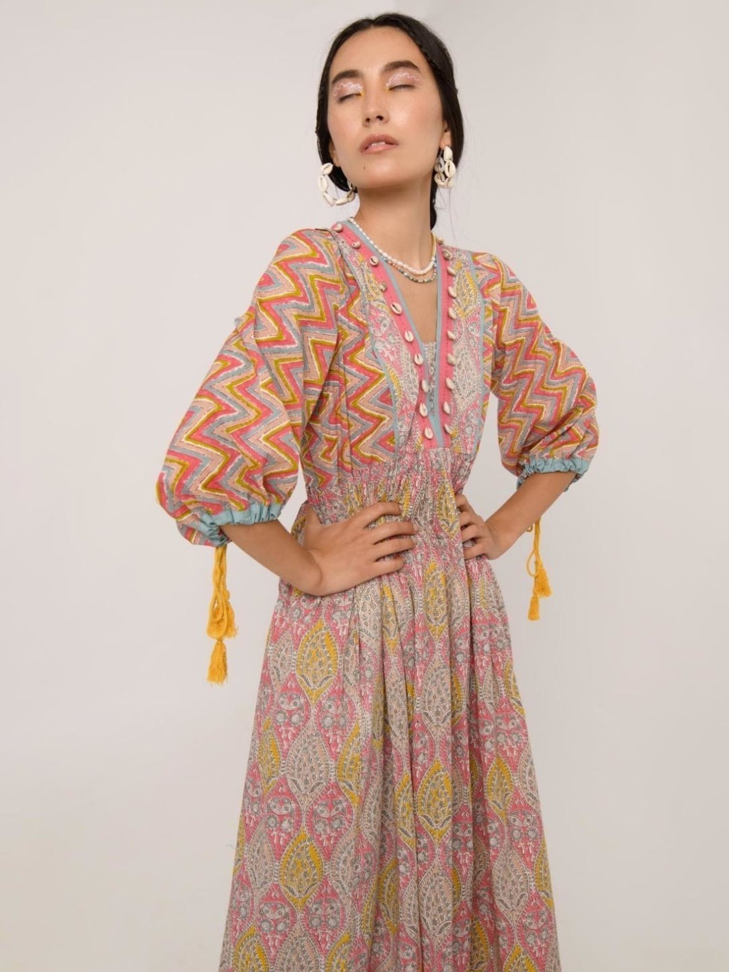 Prakriti Jaipur Paisley Shell Dress in Pink