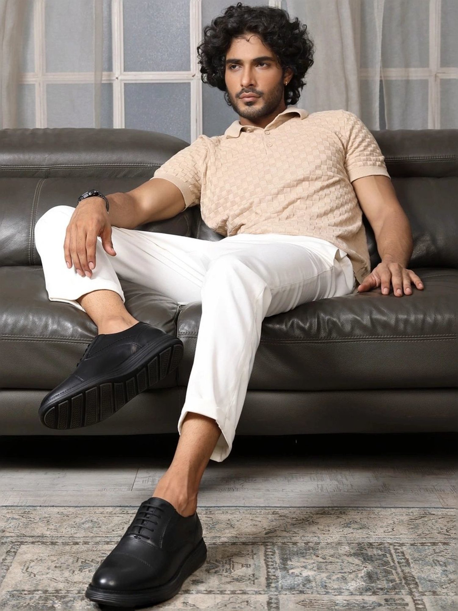 Thomas Crick Men's Black Oxford Shoes