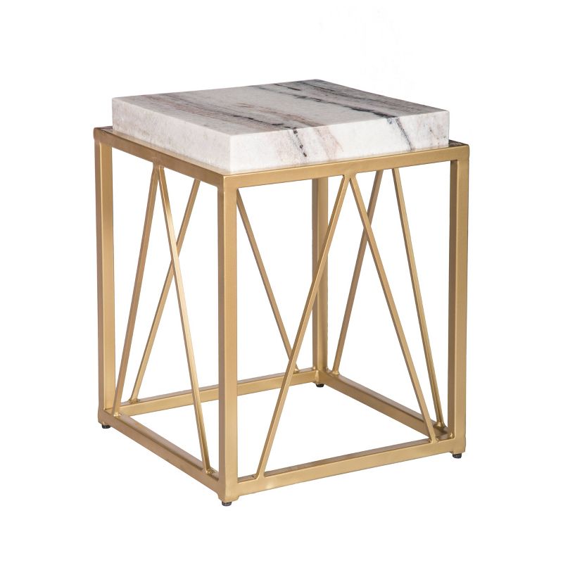 Lamia Accent Table White/Gold - Treasure Trove Accents