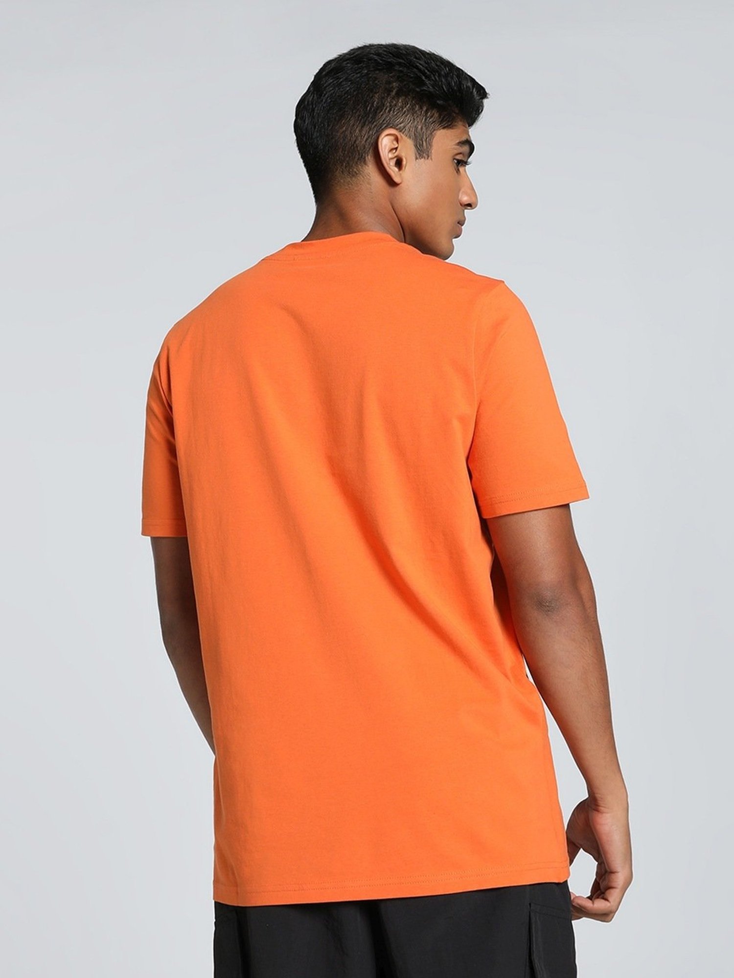 Puma Orange Cotton Regular Fit T-Shirt