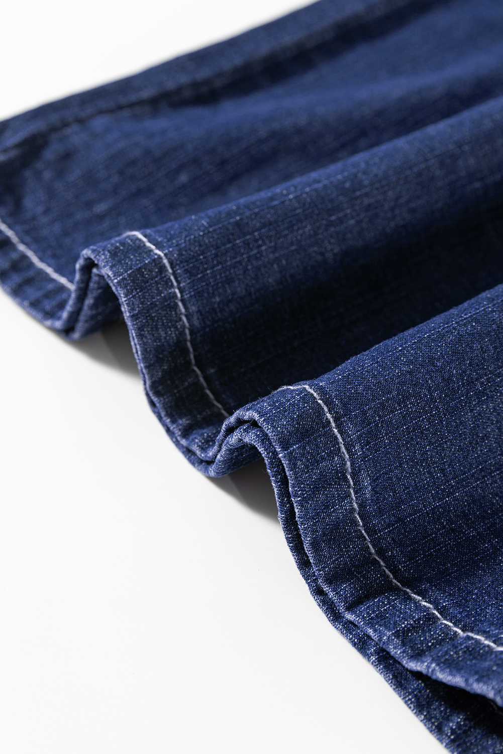 Dark Blue Plus Size Stitching Washed Flare Jeans