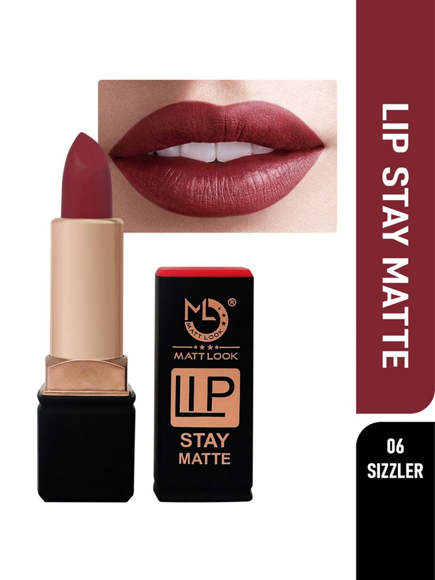 Matt Look Lip Stay Matte Lipstick 06 Sizzler - 3.5 gm