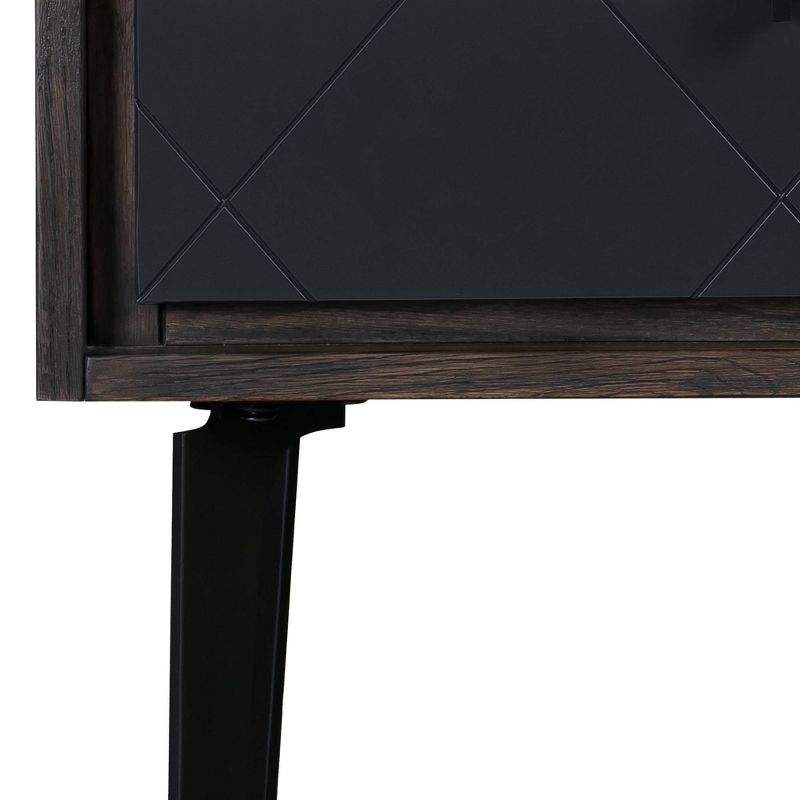 Cross Solid Oak and Metal Nightstand Dark Gray - Armen Living