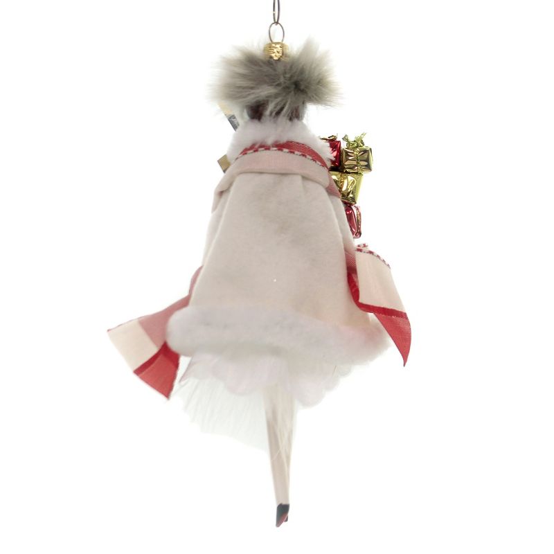 Italian Ornaments 7.0" Kate Helen In White Wool Coat Italian Ornament Diva Lady  -  Tree Ornaments