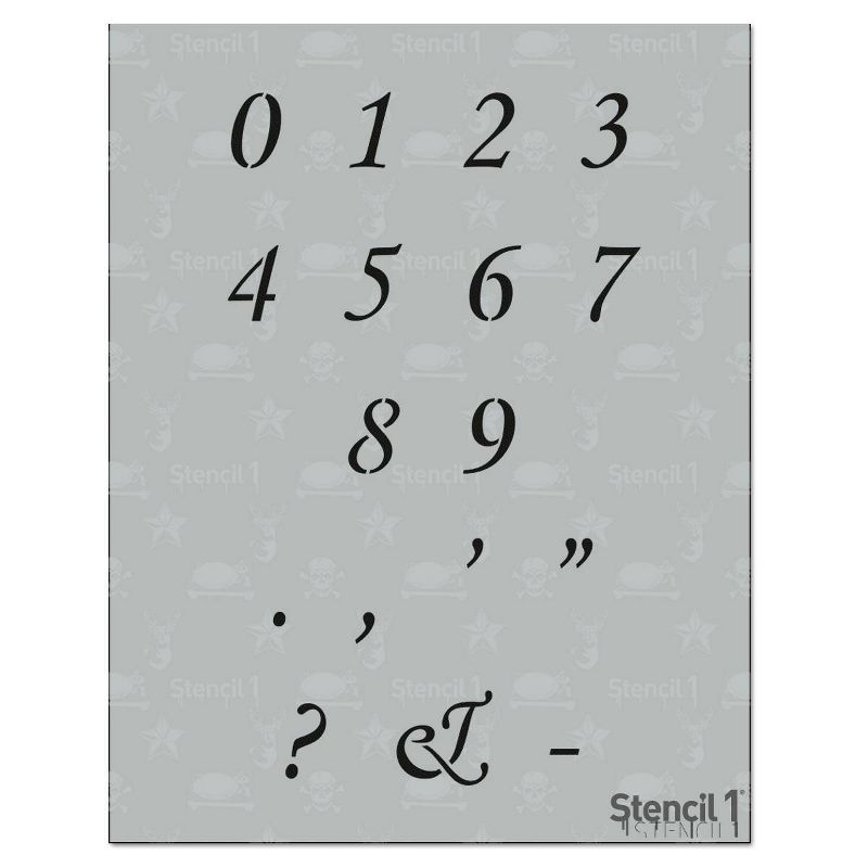 Stencil1 Corsiva Font 2" - Letter Stencil 8.5" x 11"