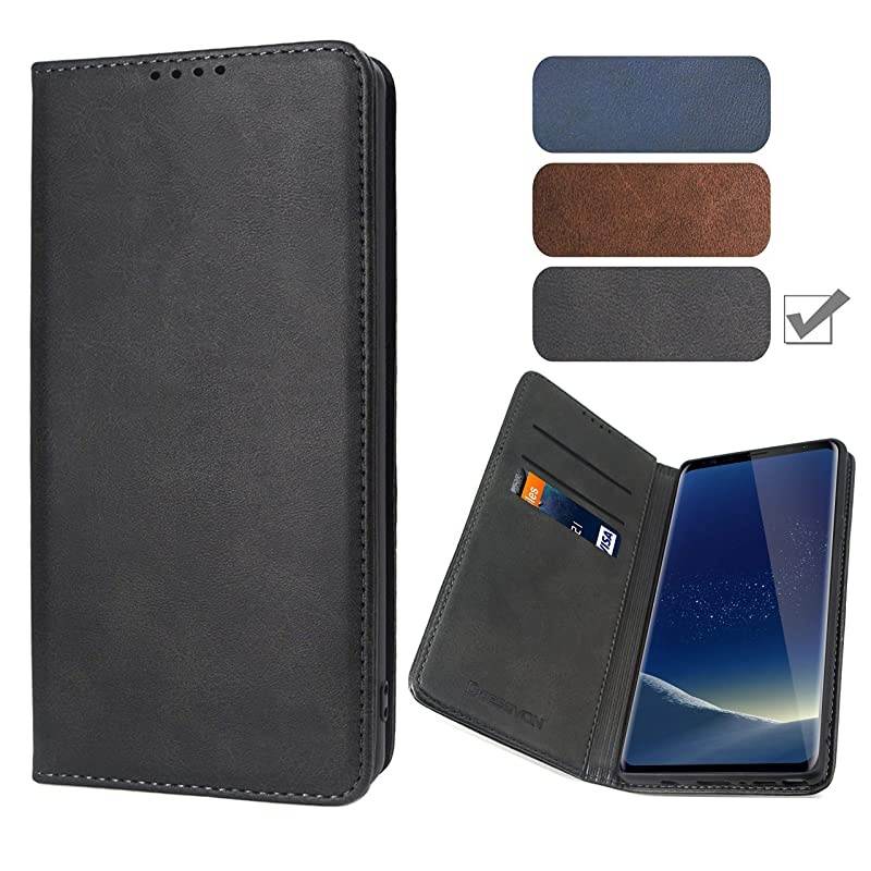 Phone Case Cover for Samsung Galaxy S8 Galaxy S8 Flip Protective Case Black for Men Women  Strong Magnetic No Buckle Samsung Galaxy S8 Leather Wallet Case with Card Holder Kickstand