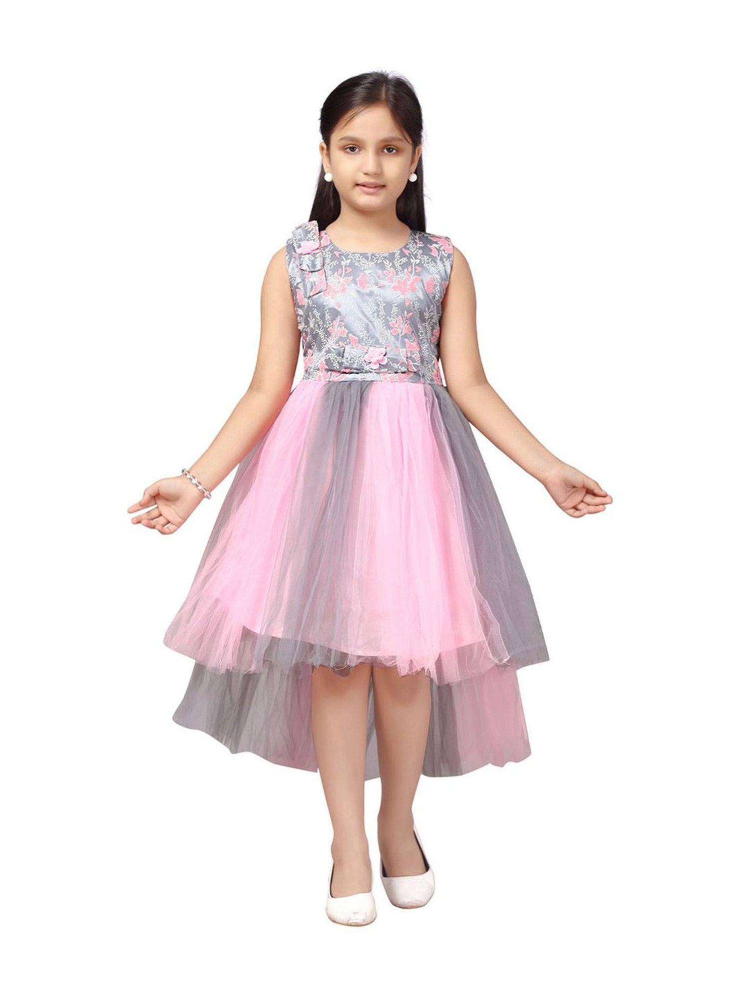 Aarika Kids Pink Floral Print Dress