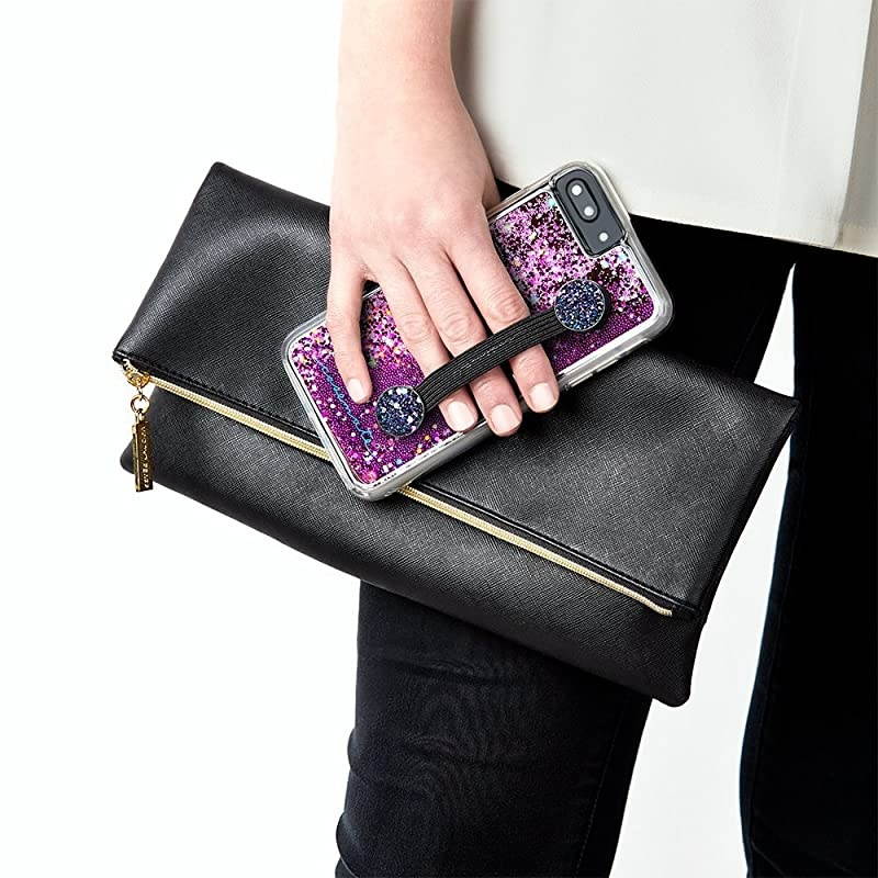 STRAPS Sparkly Phone Grip Phone Strap Black Glitter