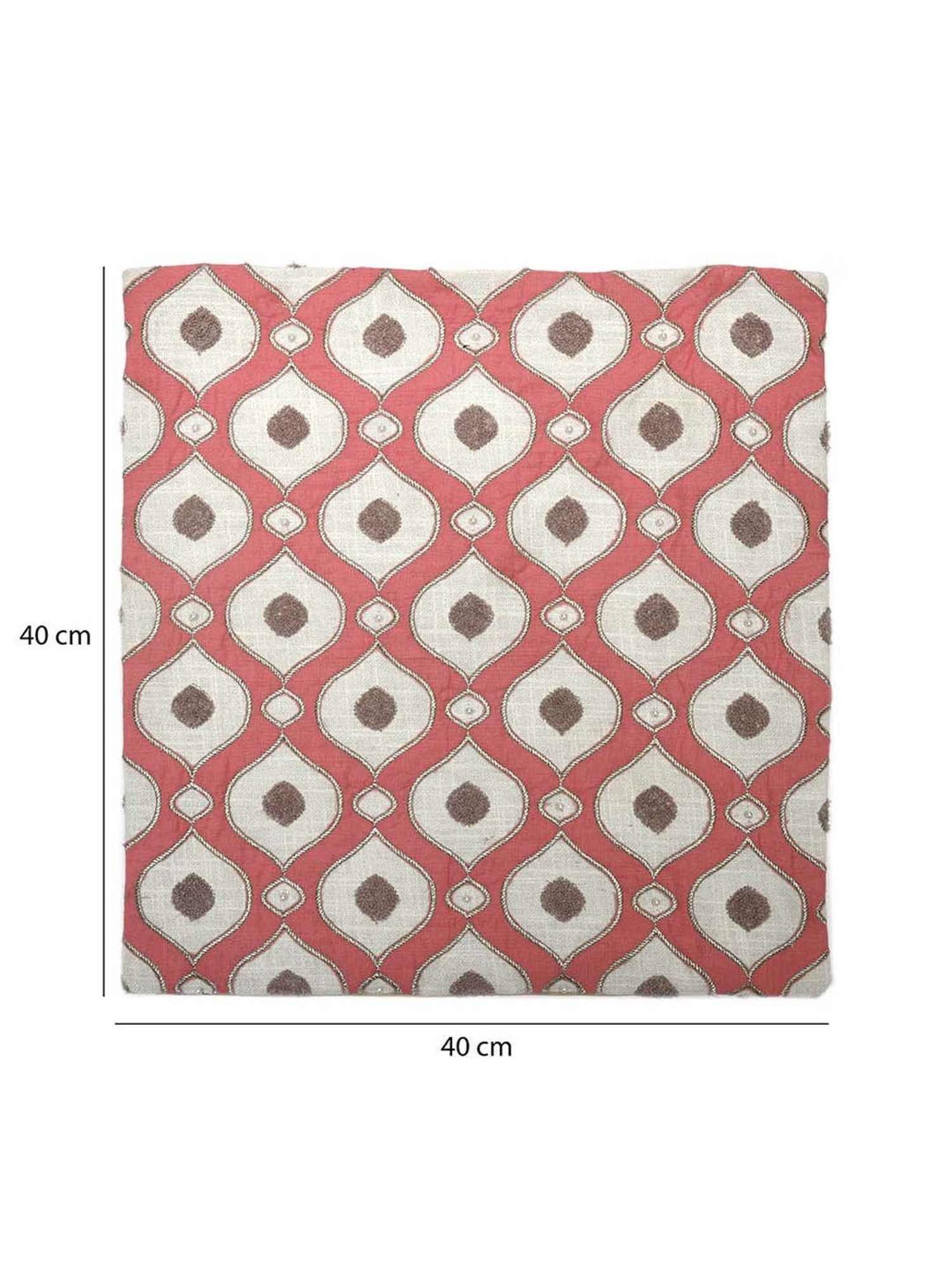 @home Nilkamal Pink Cotton Cushion Cover