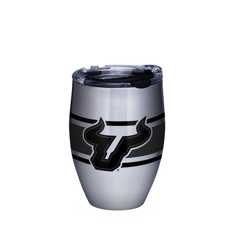 NCAA South Florida Bulls 12oz Black Stripe Stainless Steel Wine Tumbler