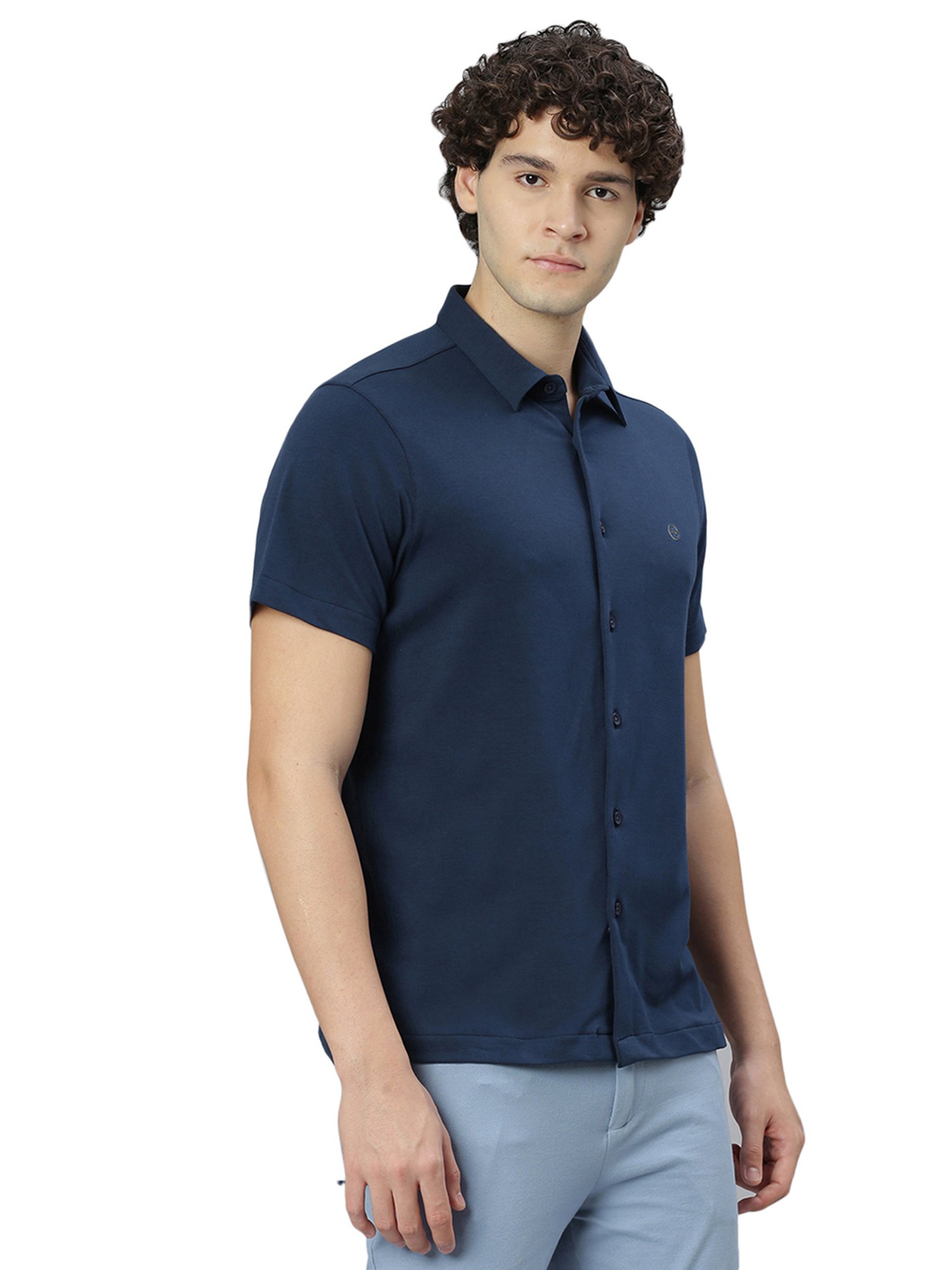 Slowave Navy Regular Fit Shirt
