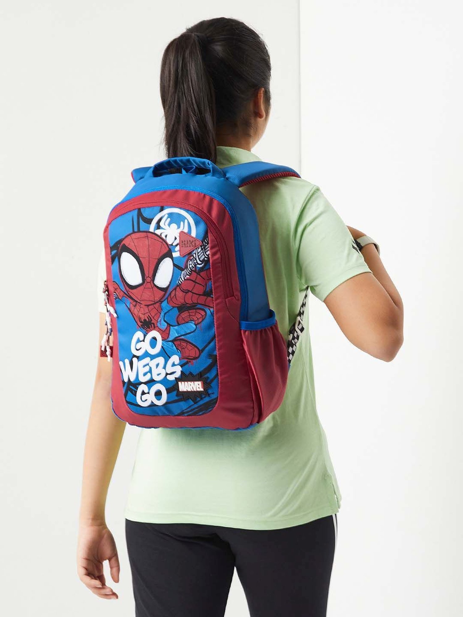 Wiki Back to School Champ 2 Red & Blue Polyester Printed Backpack - 16 Ltrs