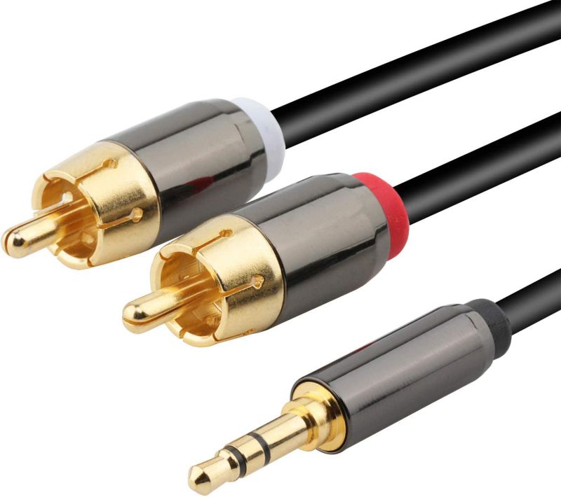 RCA to 3.5mm Audio Cable, Hannord 3.5mm Male to 2RCA Male RCA Cable, Y Splitter Stereo Audio Cable for Subwoofer, Receiver, Speakers and More, 3 Meters / 10ft.