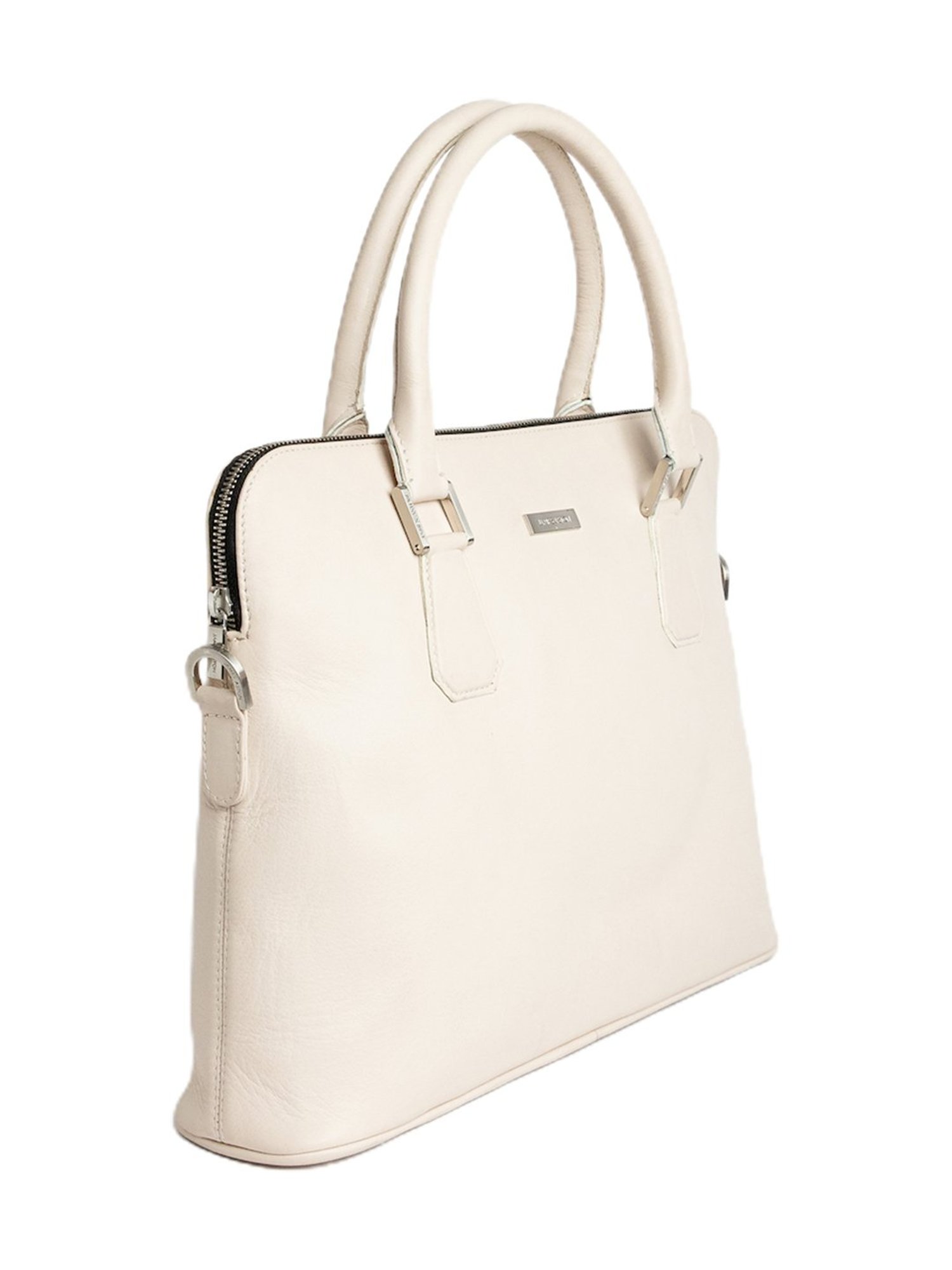 James Aston Executive White Medium Leather Laptop Bag